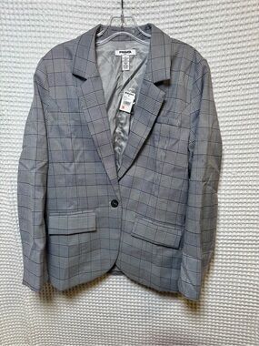 NWT Women’s Size Small Glen Plaid Single Button Lined Blazer Jacket